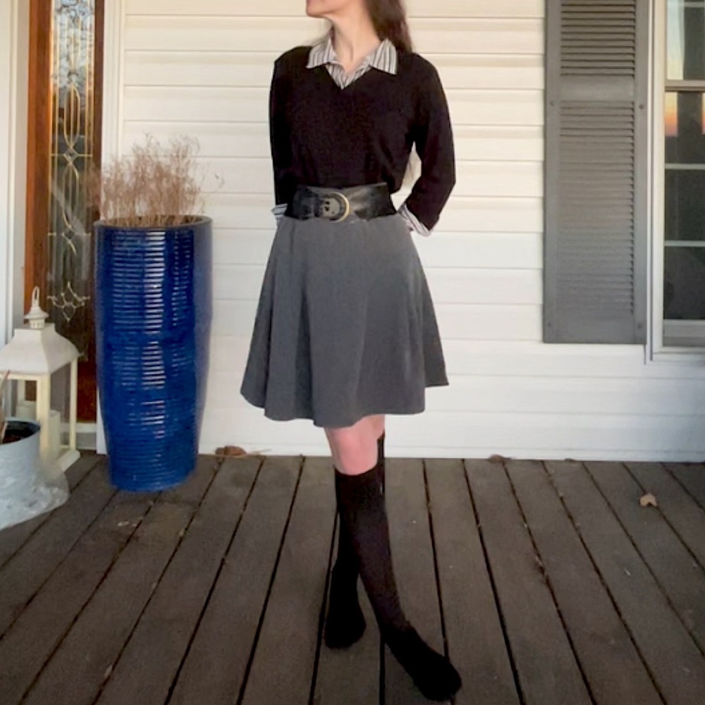 Grey Midi Skirt